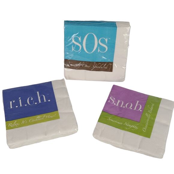 Lot of 3 Fine Whines new in package paper napkins for girlfriends - Picture 1 of 4